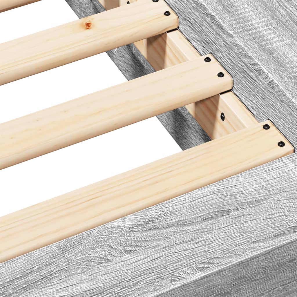 Bed Frame without Mattress Grey Sonoma 180x200 cm Super King