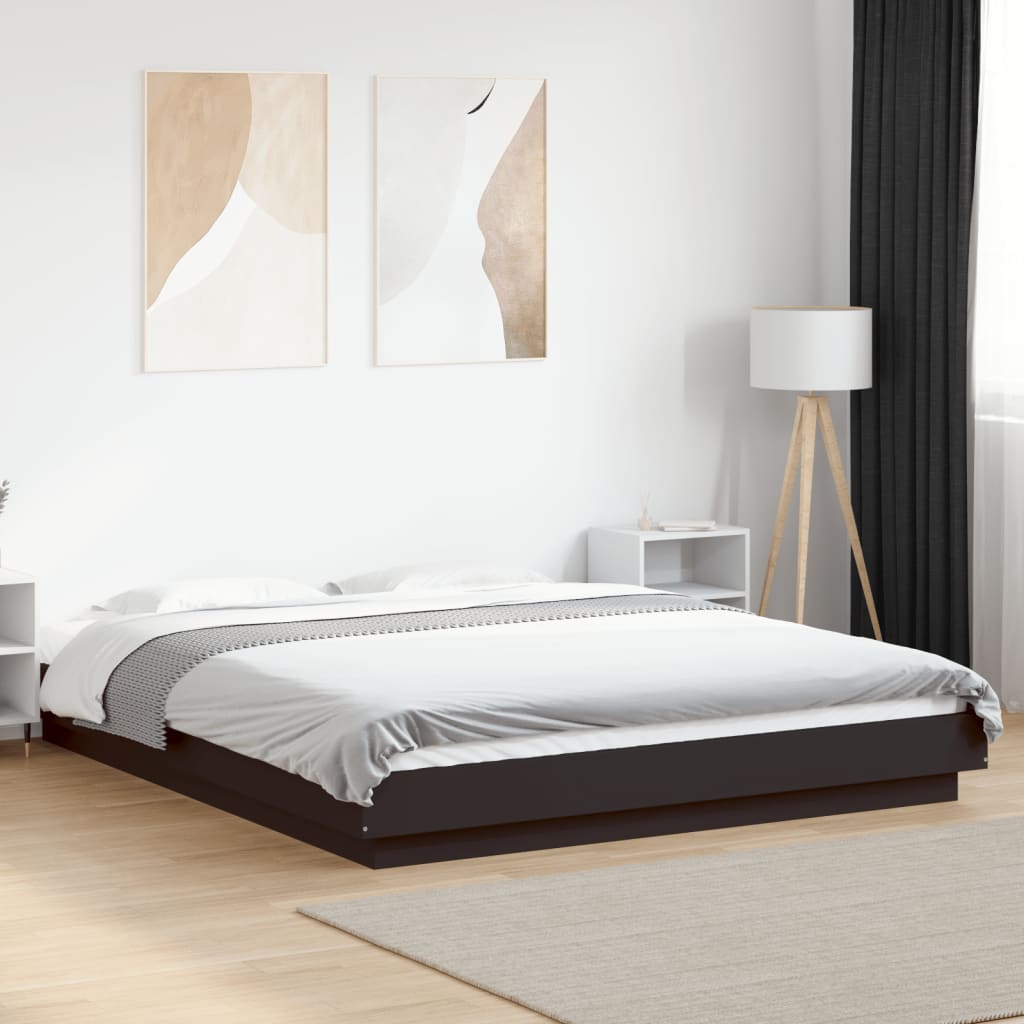 Bed Frame without Mattress Black 160x200 cm