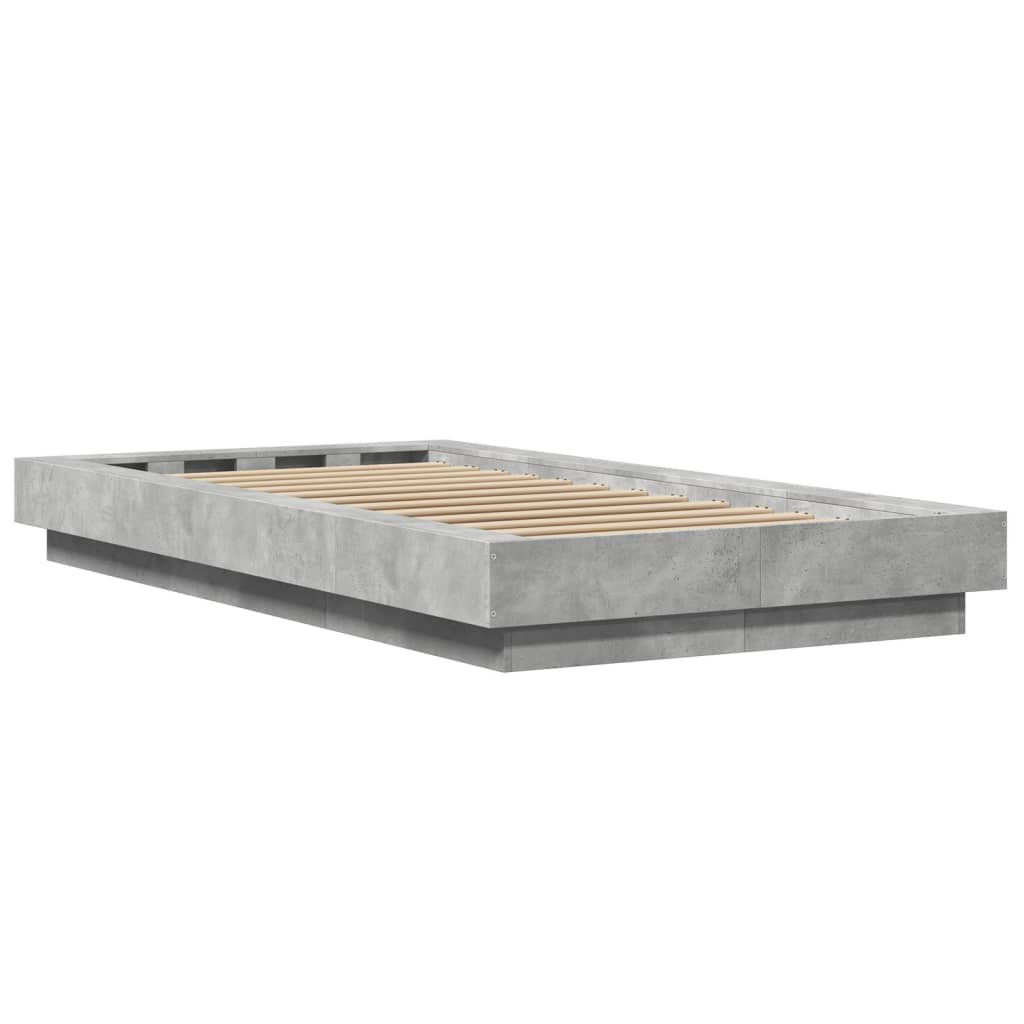 Bed Frame without Mattress Concrete Grey 100x200 cm