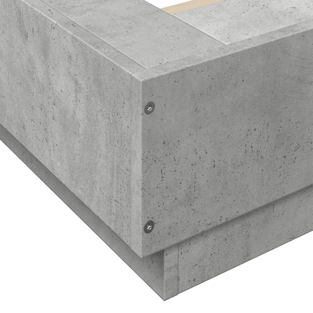 Bed Frame without Mattress Concrete Grey 100x200 cm