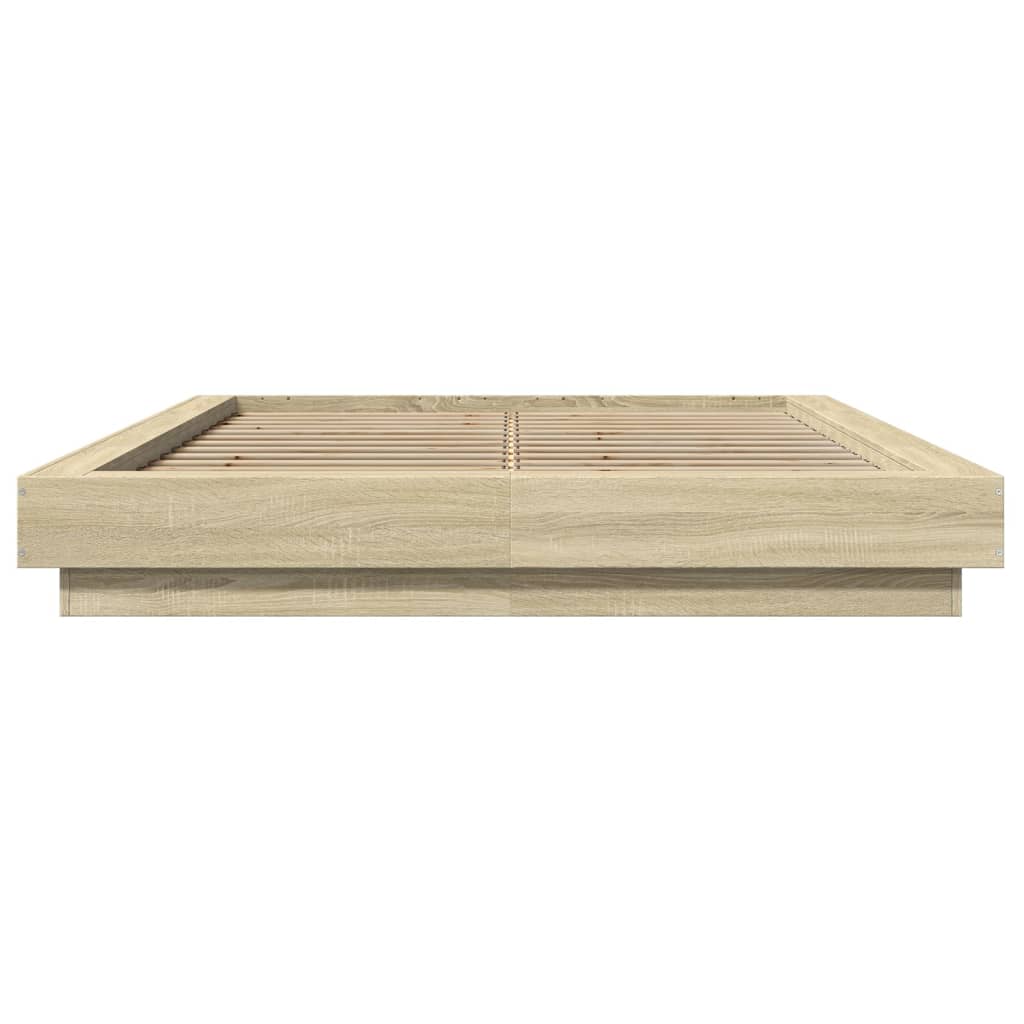 Bed Frame without Mattress Sonoma Oak 135x190 cm Double