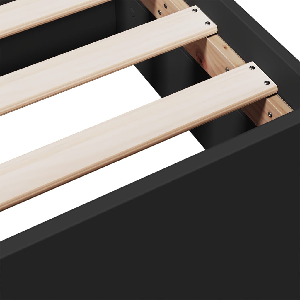 Bed Frame with Drawers without Mattress Black 135x190 cm Double