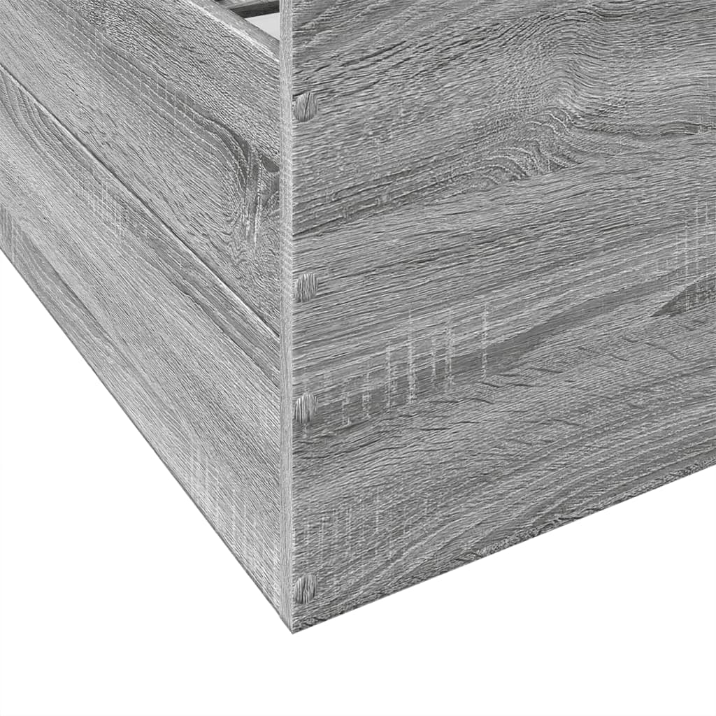 Bed Frame with Drawers without Mattress Grey Sonoma 135x190 cm Double