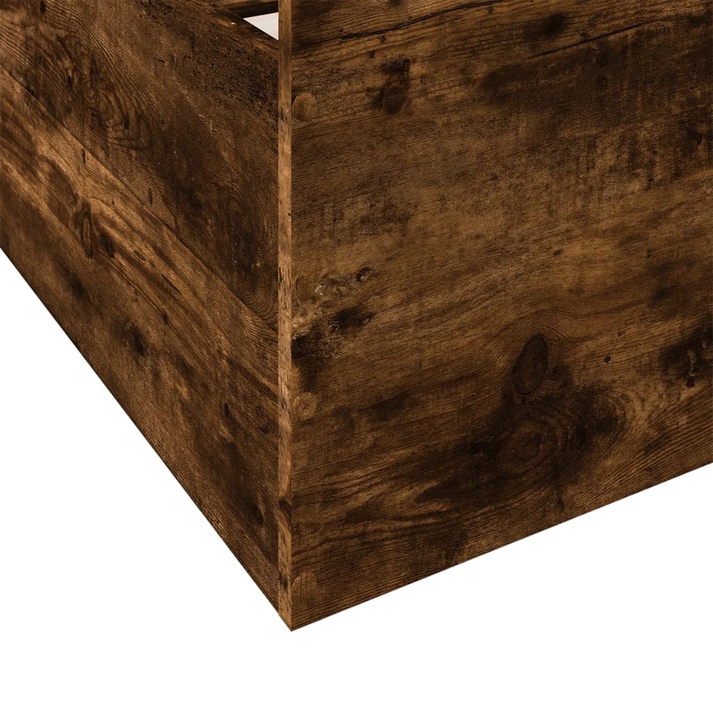 Bed Frame with Drawers without Mattress Smoked Oak 100x200 cm