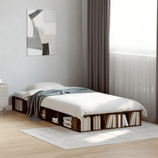 Bed Frame without Mattress Smoked Oak 90x200 cm