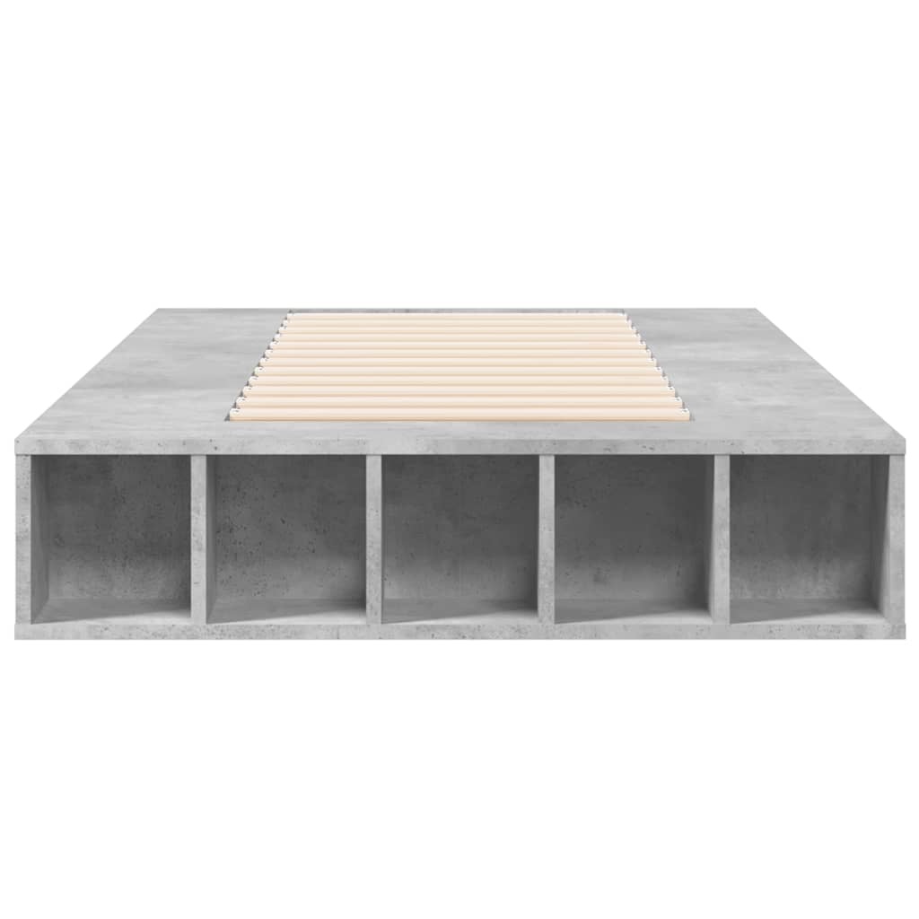 Bed Frame without Mattress Concrete Grey 75x190 cm Small Single