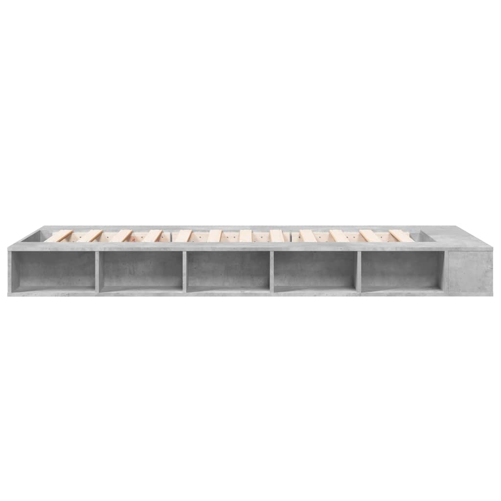 Bed Frame without Mattress Concrete Grey 75x190 cm Small Single