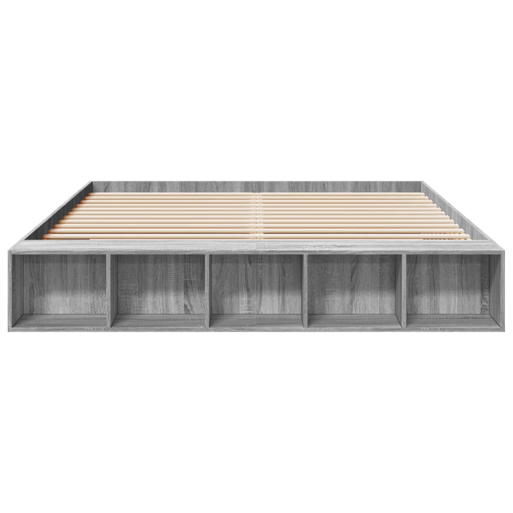 Bed Frame without Mattress Grey Sonoma 200x200 cm