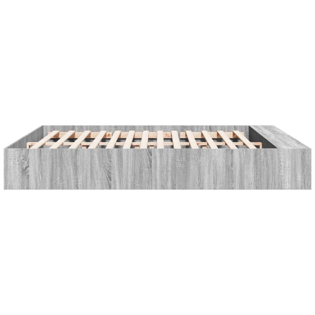 Bed Frame without Mattress Grey Sonoma 200x200 cm