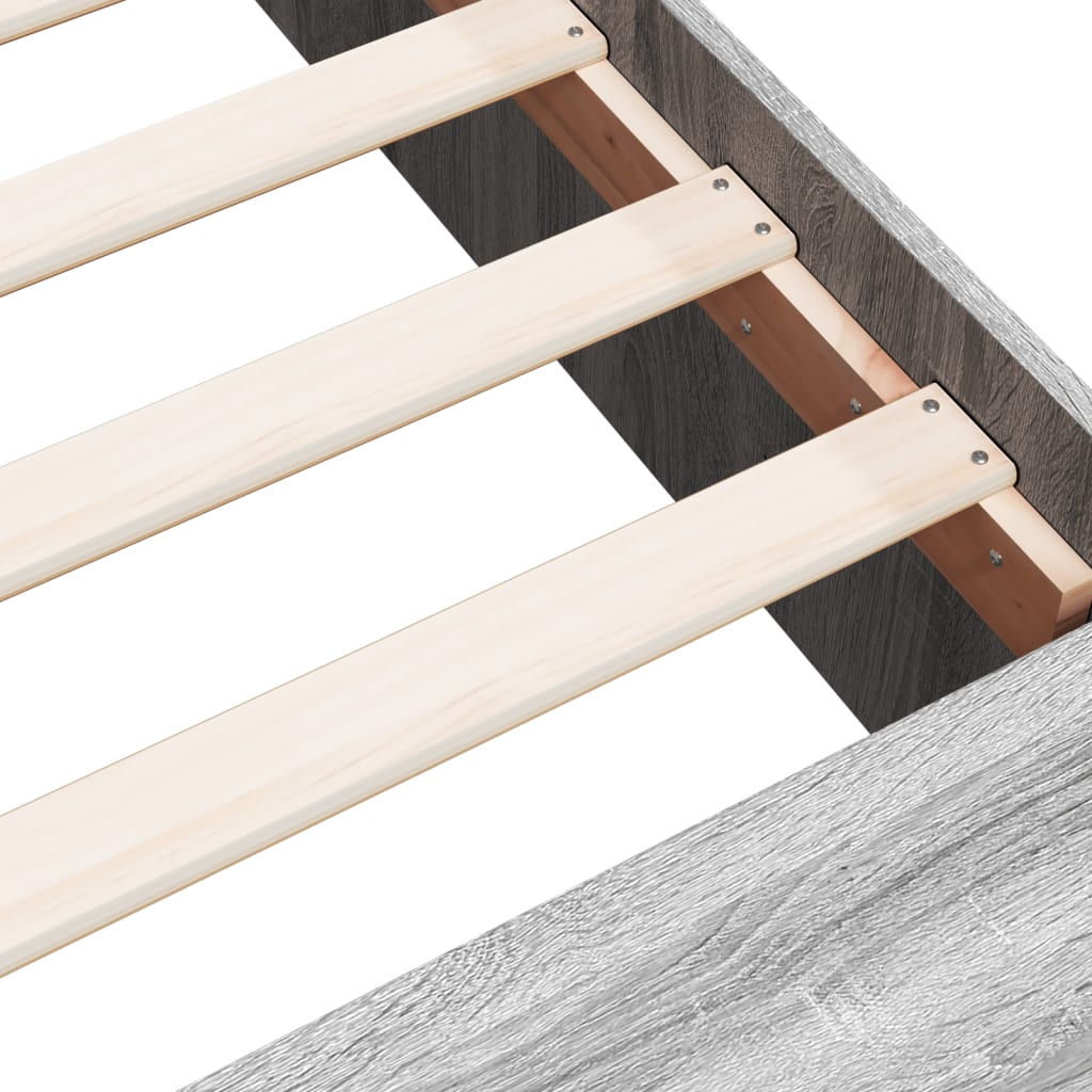 Bed Frame without Mattress Grey Sonoma 200x200 cm