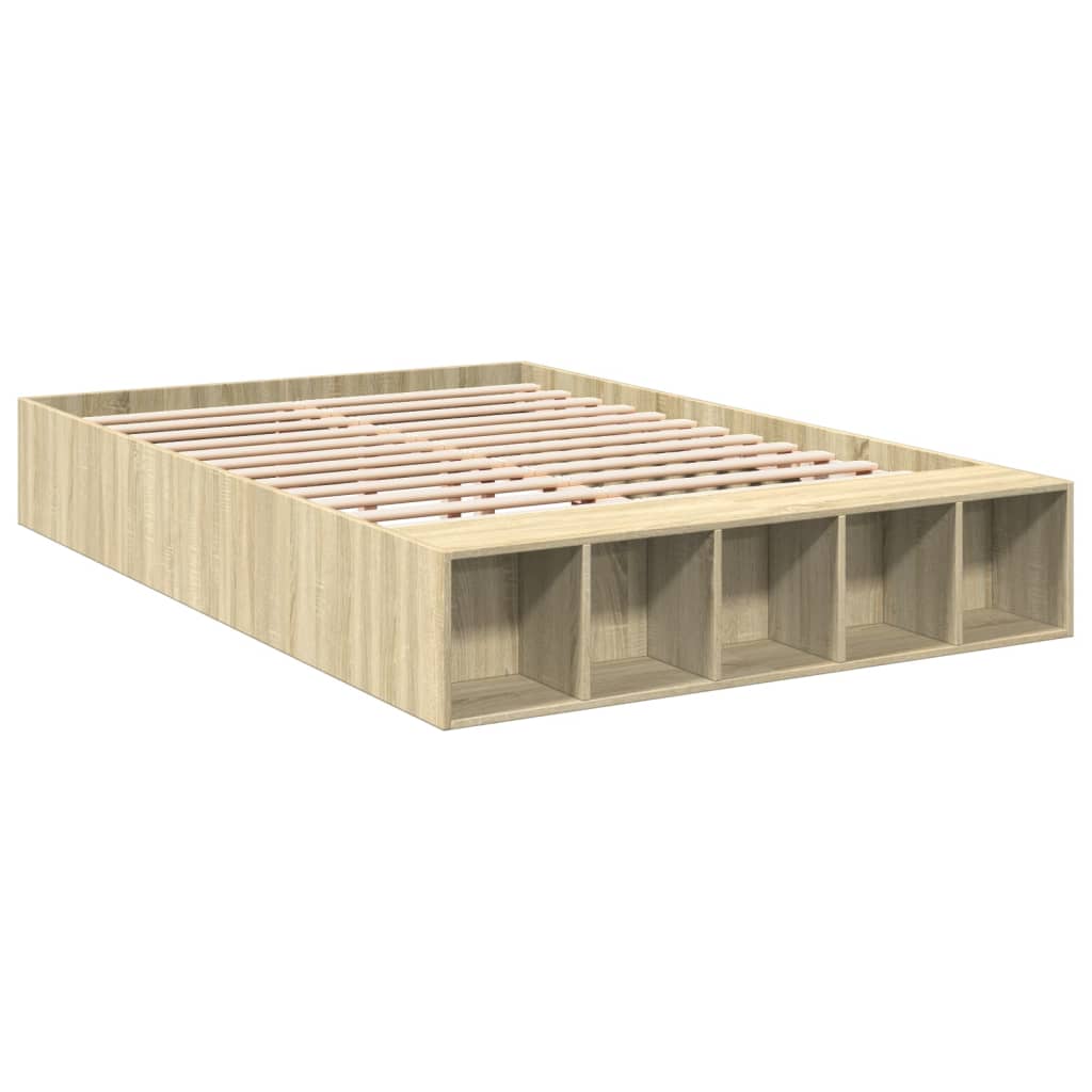 Bed Frame without Mattress Sonoma Oak 140x190 cm