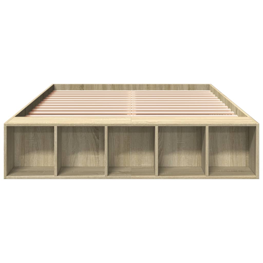 Bed Frame without Mattress Sonoma Oak 140x190 cm