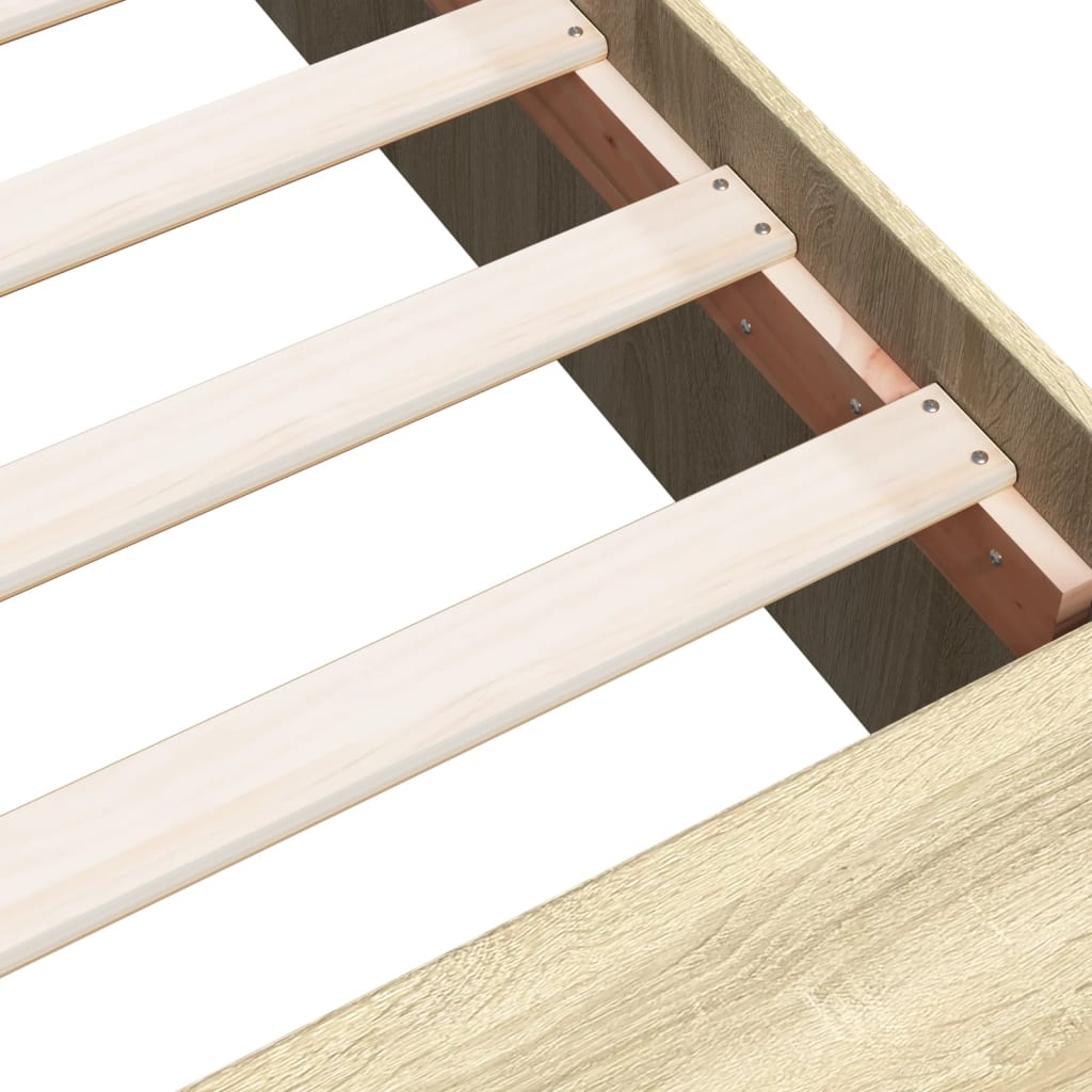 Bed Frame without Mattress Sonoma Oak 140x190 cm