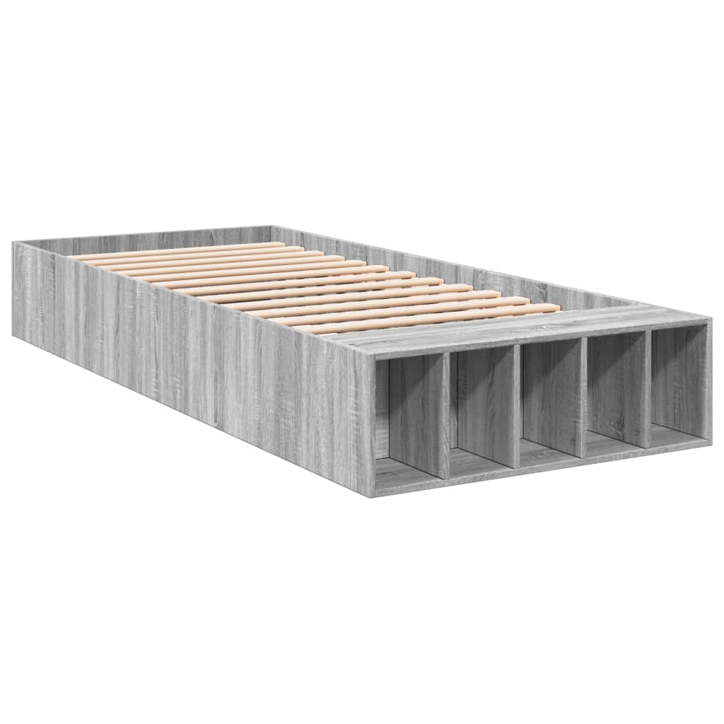 Bed Frame without Mattress Grey Sonoma 90x200 cm