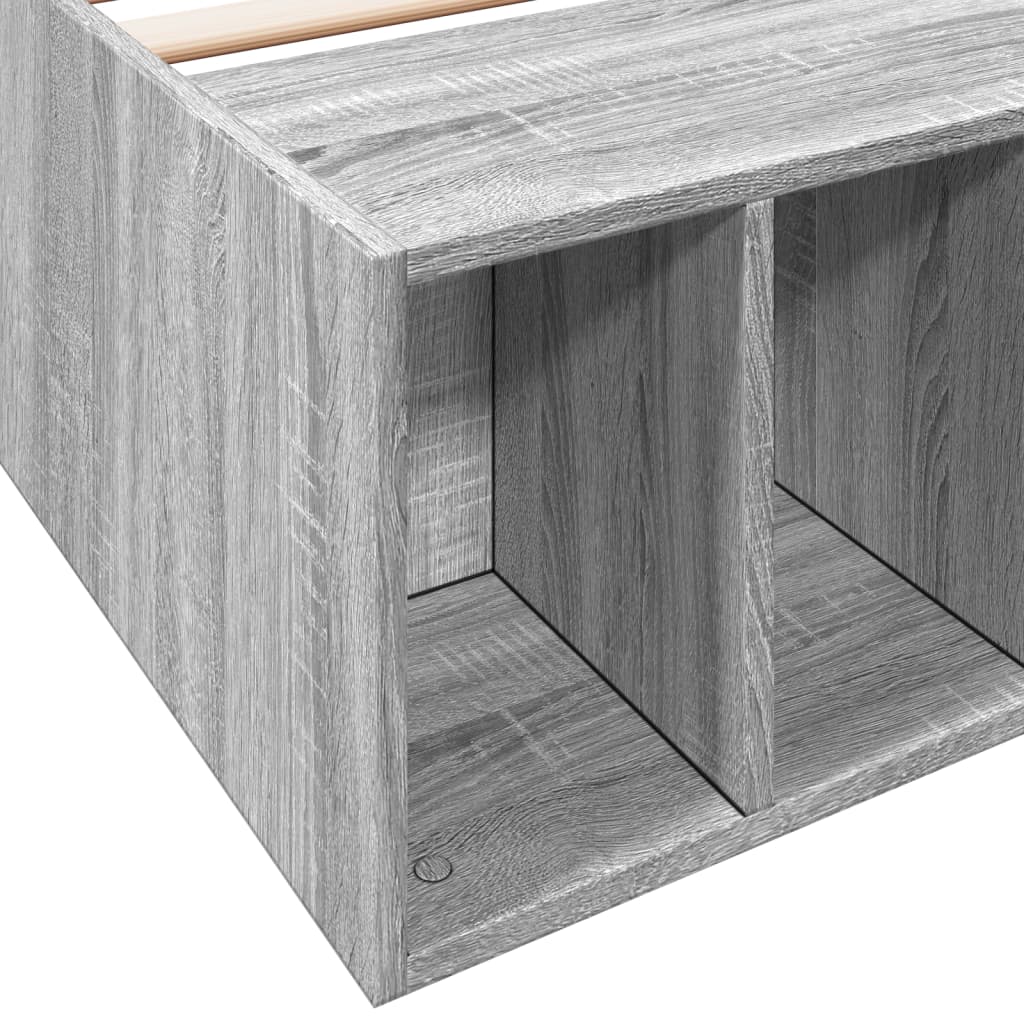 Bed Frame without Mattress Grey Sonoma 90x200 cm