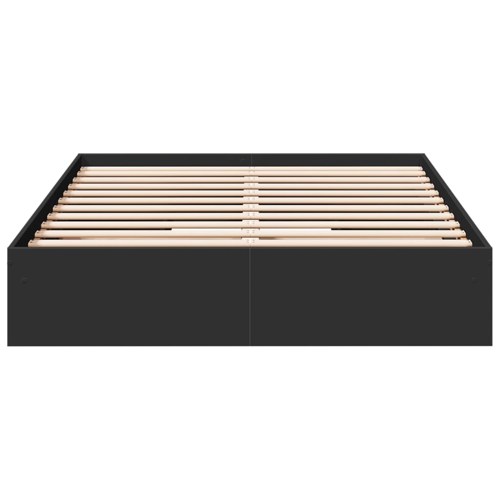 Bed Frame with Drawers without Mattress Black 140x190 cm