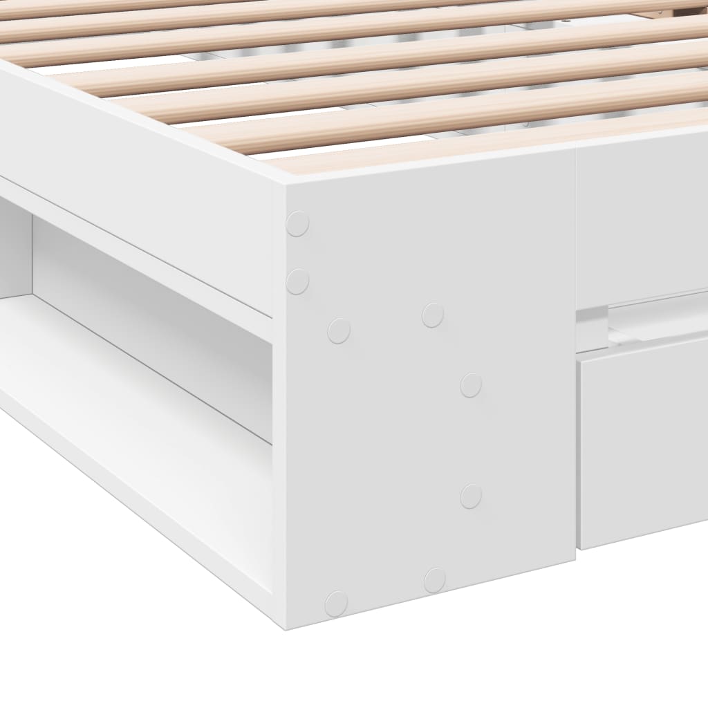 Bed Frame with Drawer without Mattress White 90x200 cm