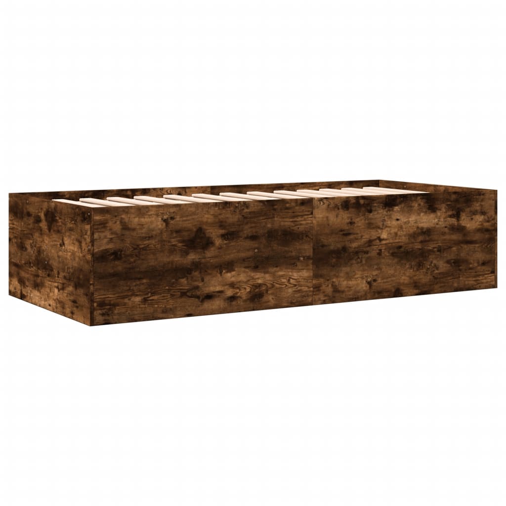 Daybed with Drawers without Mattress Smoked Oak 75x190 cm Small Single