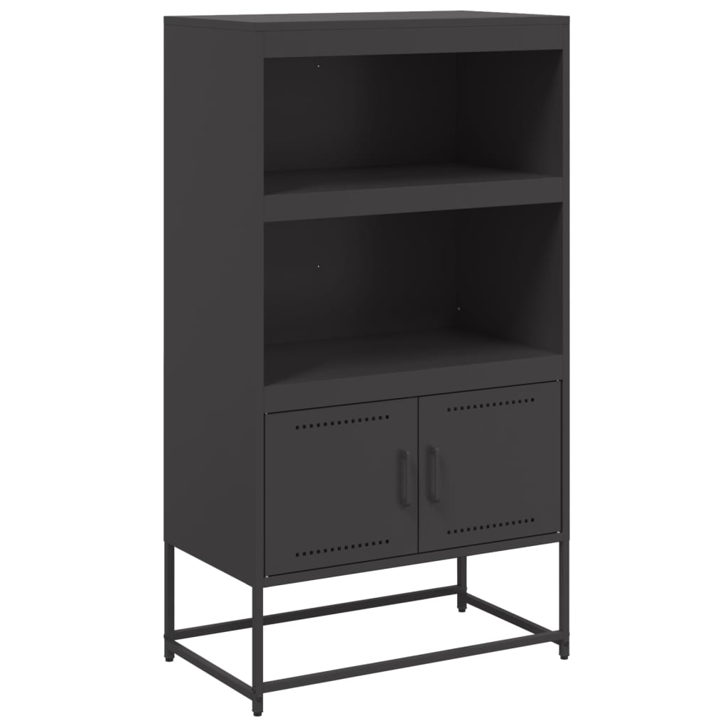 Highboard Black 68.5x38.5x123.5 cm Steel