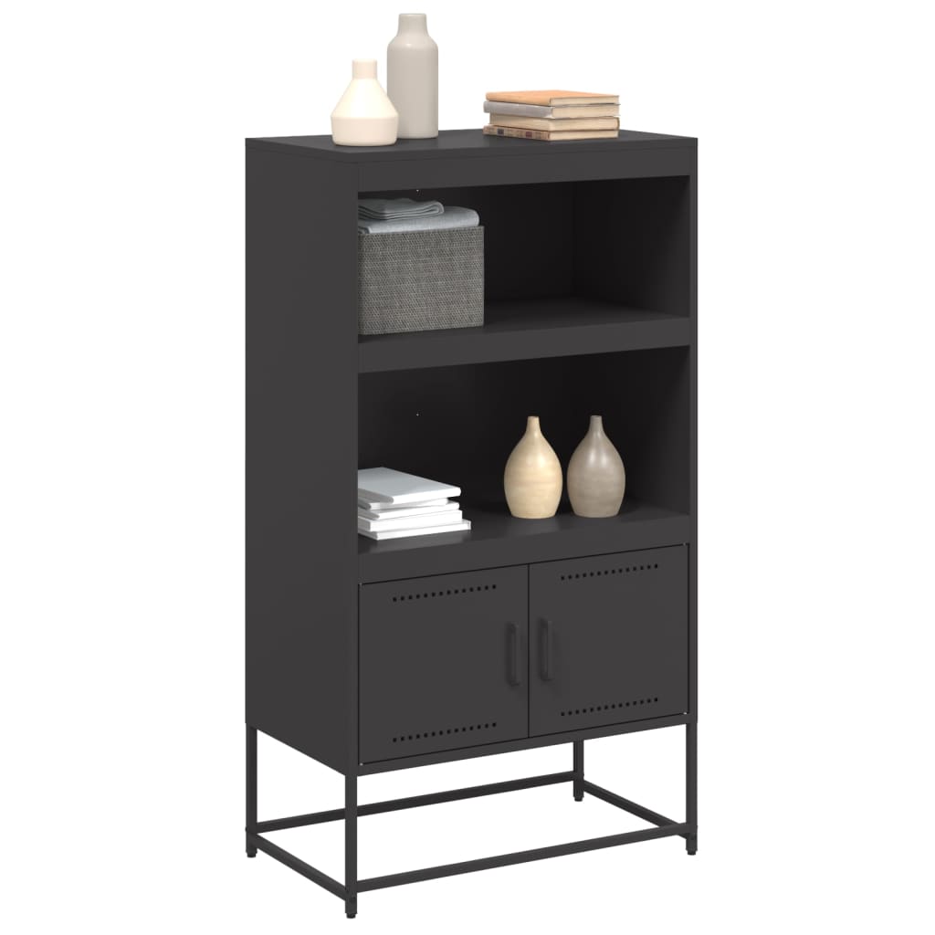 Highboard Black 68.5x38.5x123.5 cm Steel