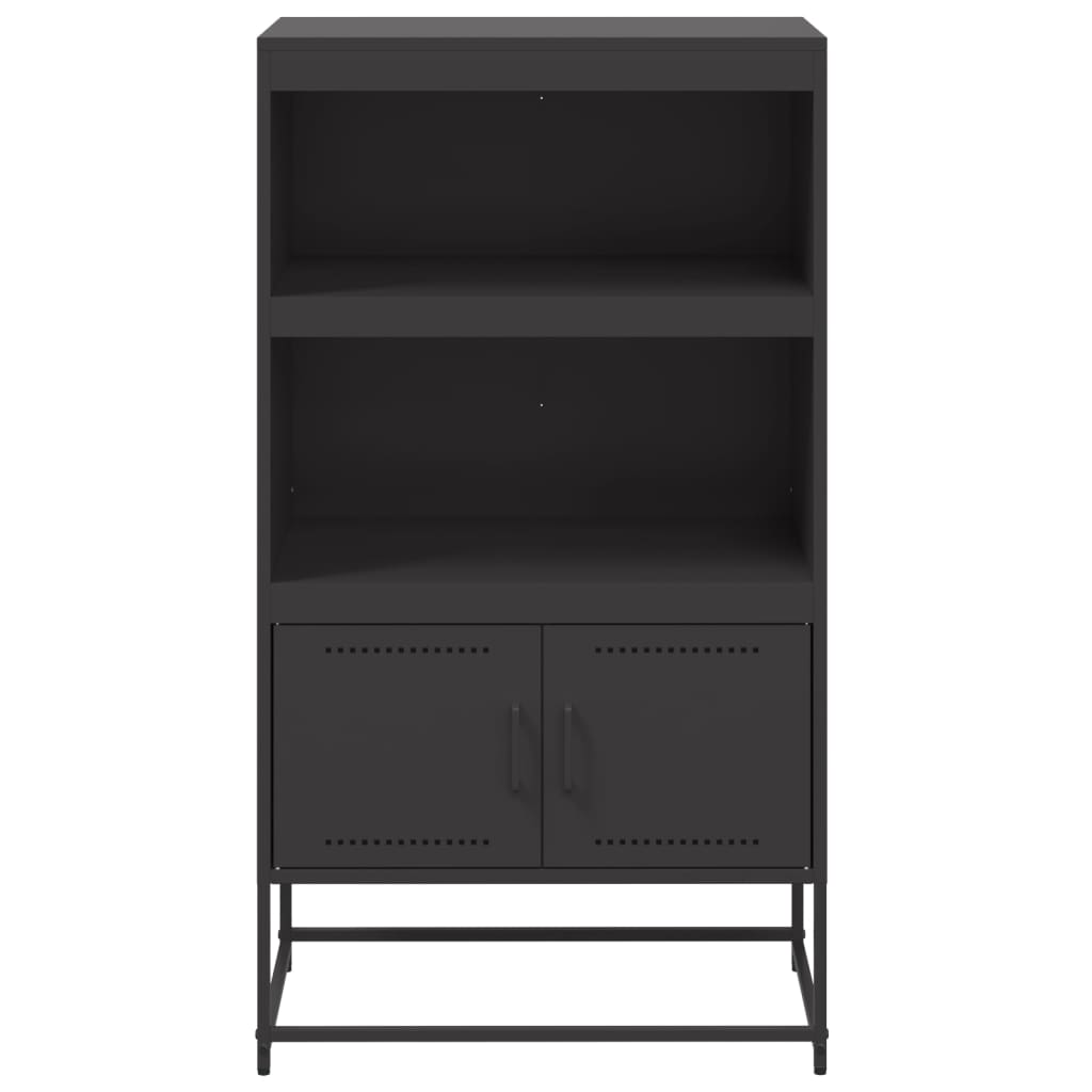 Highboard Black 68.5x38.5x123.5 cm Steel