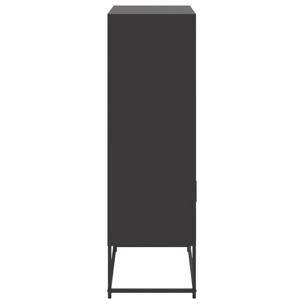 Highboard Black 68.5x38.5x123.5 cm Steel