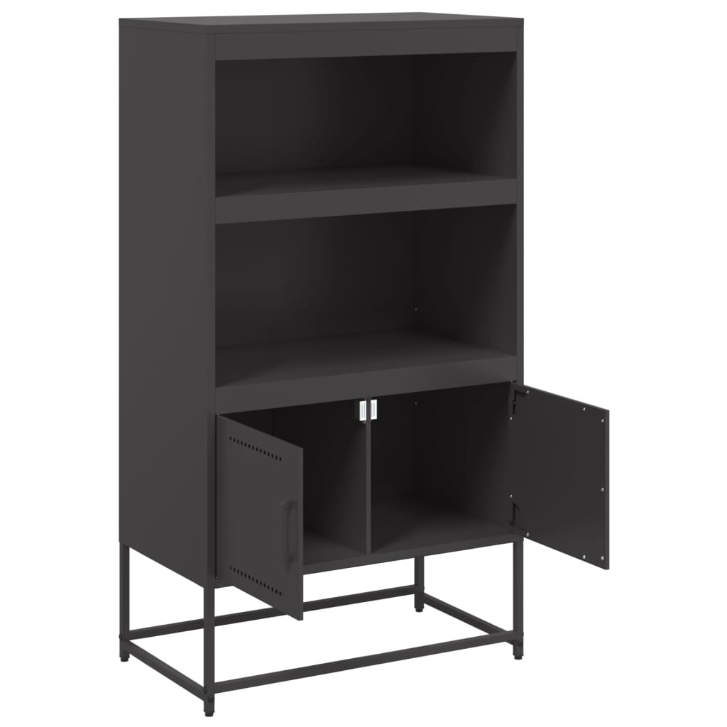 Highboard Black 68.5x38.5x123.5 cm Steel