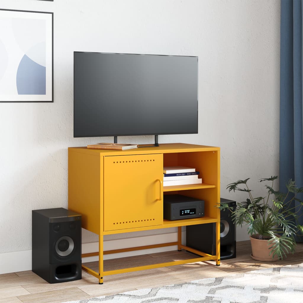 TV Cabinet Mustard Yellow 68x39x60.5 cm Steel