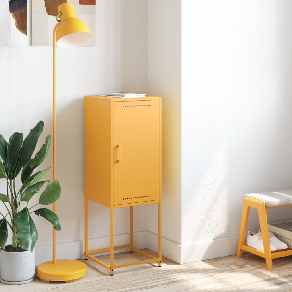 Highboard Mustard Yellow 36x39x107 cm Steel