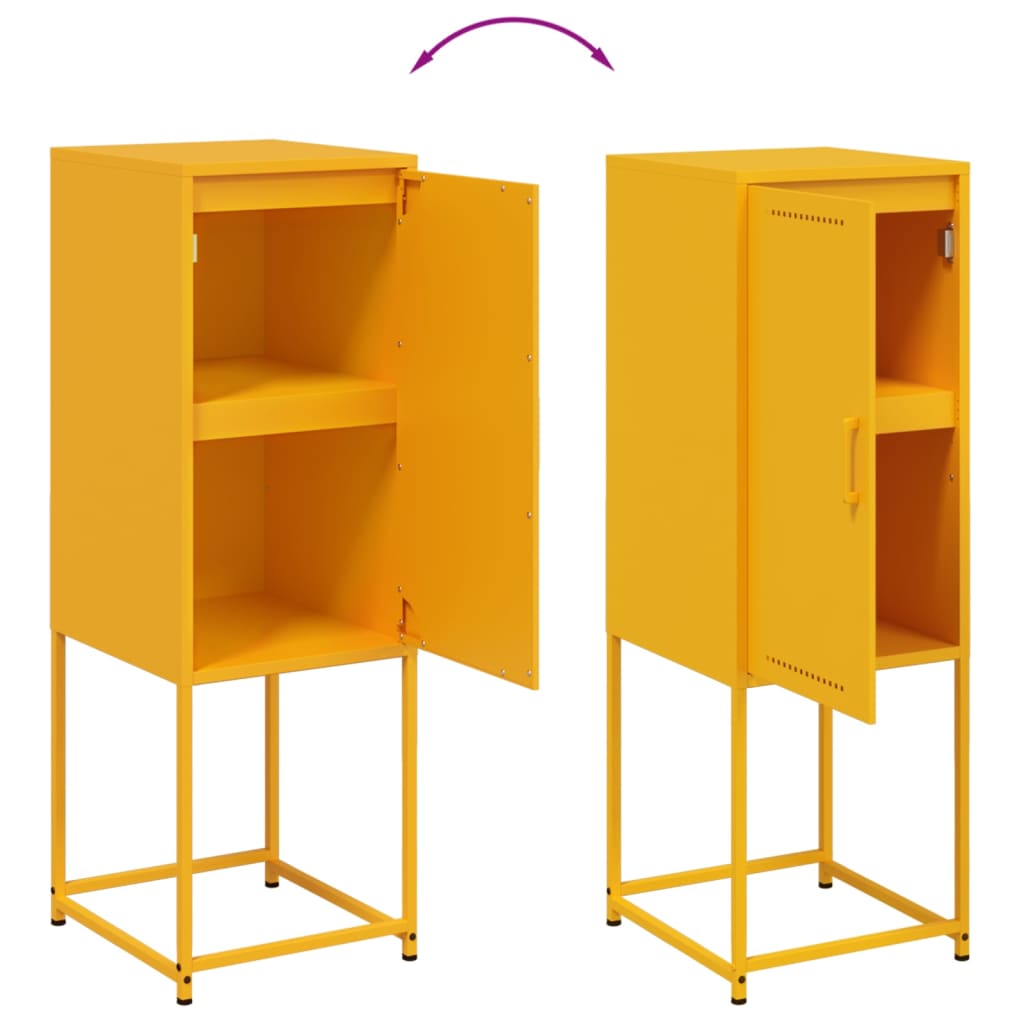Highboard Mustard Yellow 36x39x107 cm Steel