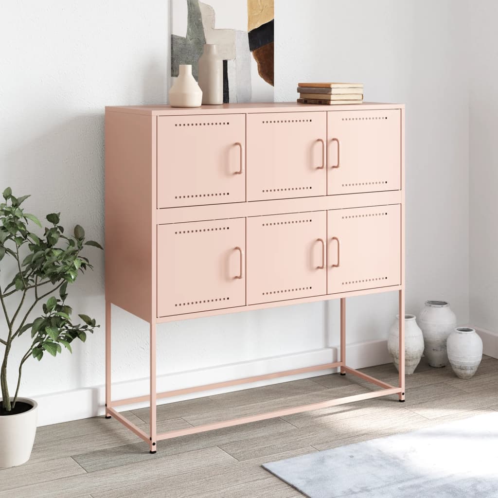 Sideboard Pink 100.5x39x107 cm Steel