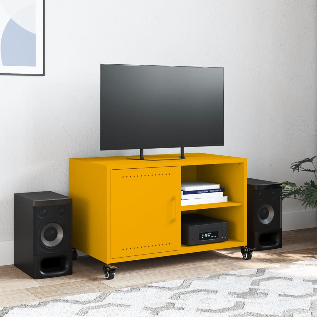 TV Cabinet Mustard Yellow 68x39x43.5 cm Steel