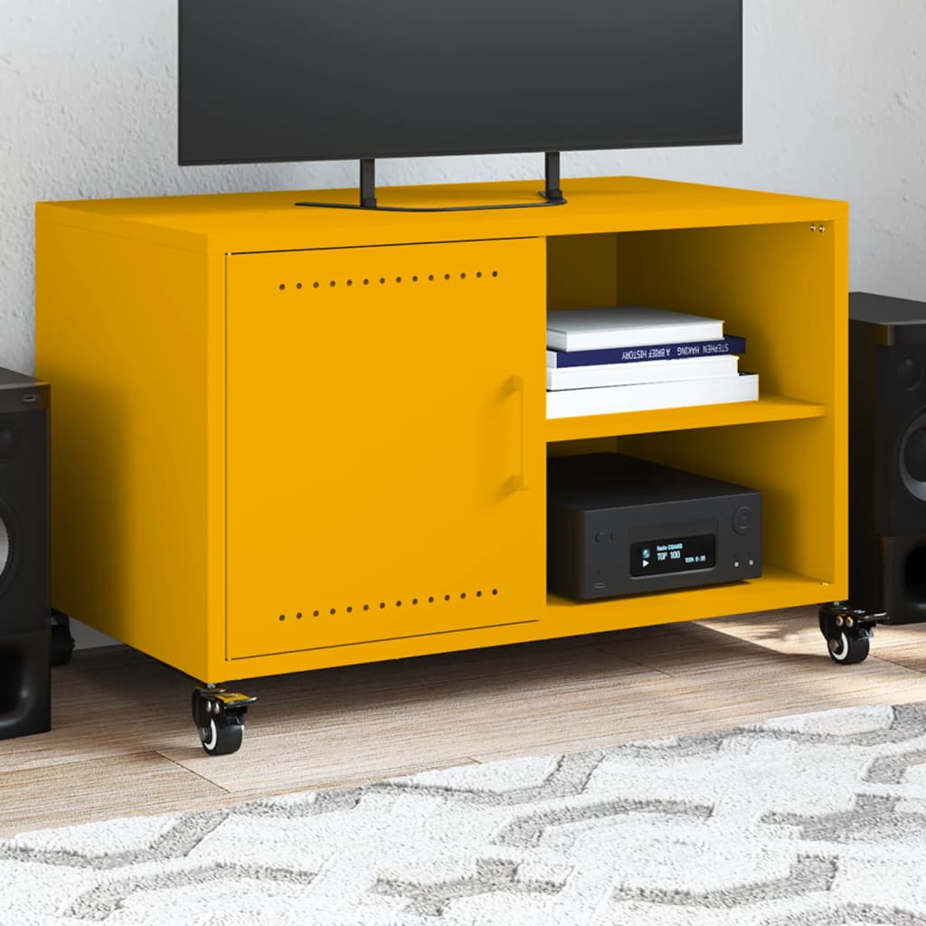 TV Cabinet Mustard Yellow 68x39x43.5 cm Steel