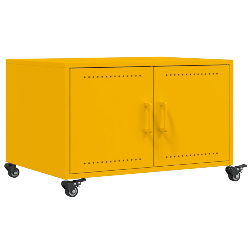 Coffee Table Mustard Yellow 68x50x43.5 cm Steel
