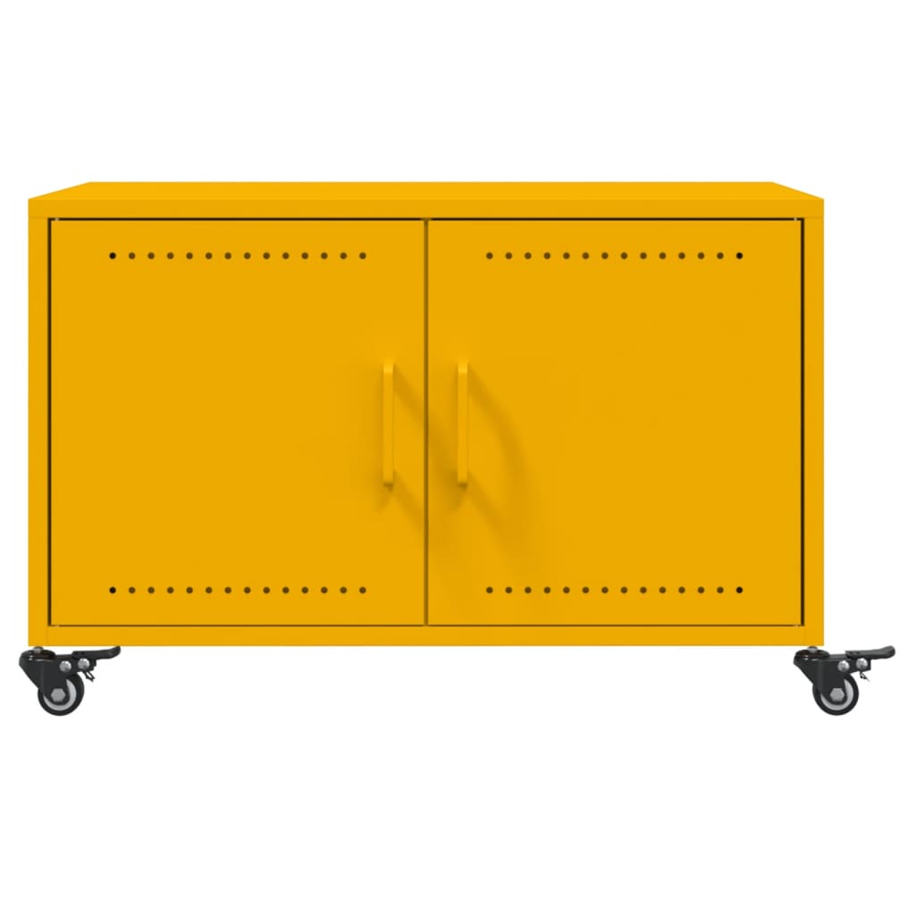 Coffee Table Mustard Yellow 68x50x43.5 cm Steel