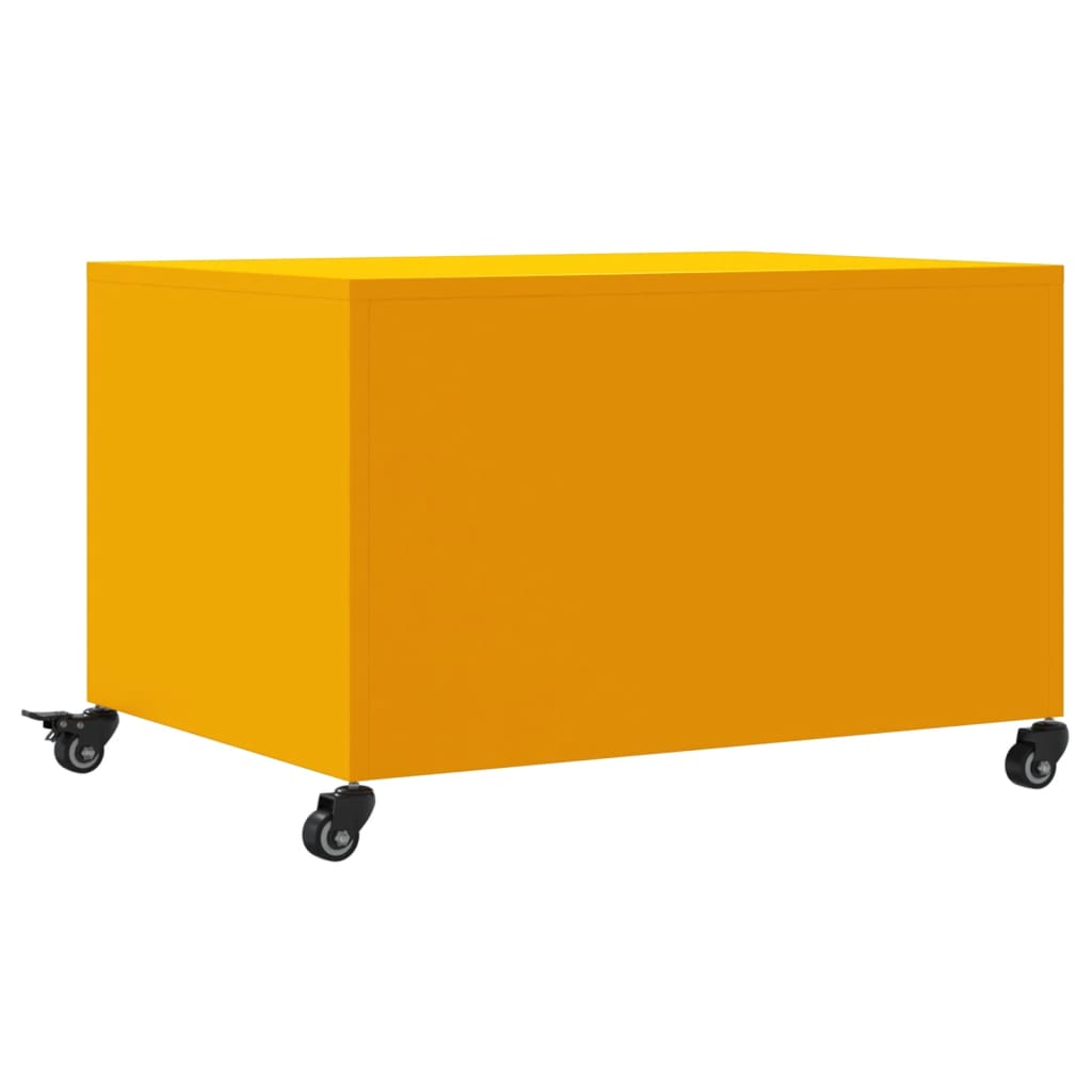Coffee Table Mustard Yellow 68x50x43.5 cm Steel