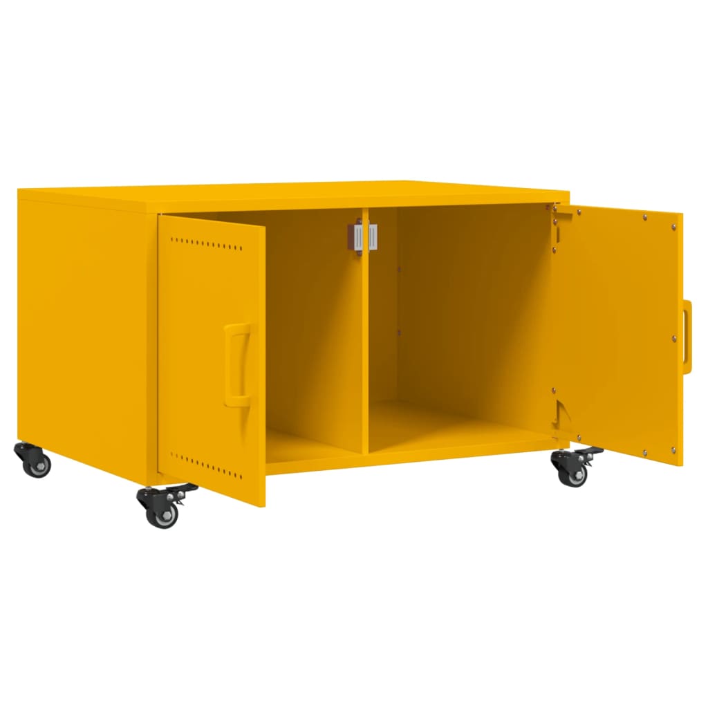 Coffee Table Mustard Yellow 68x50x43.5 cm Steel