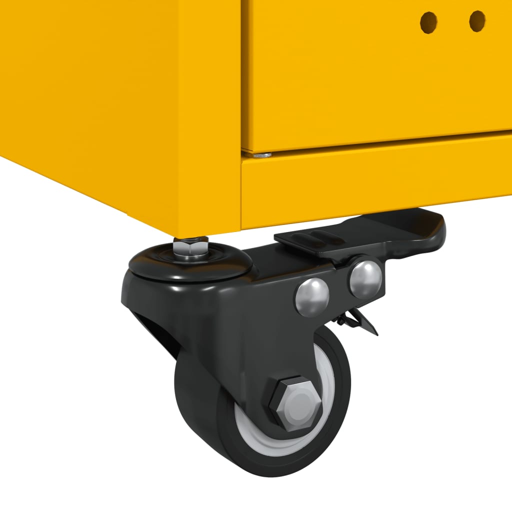 Coffee Table Mustard Yellow 68x50x43.5 cm Steel