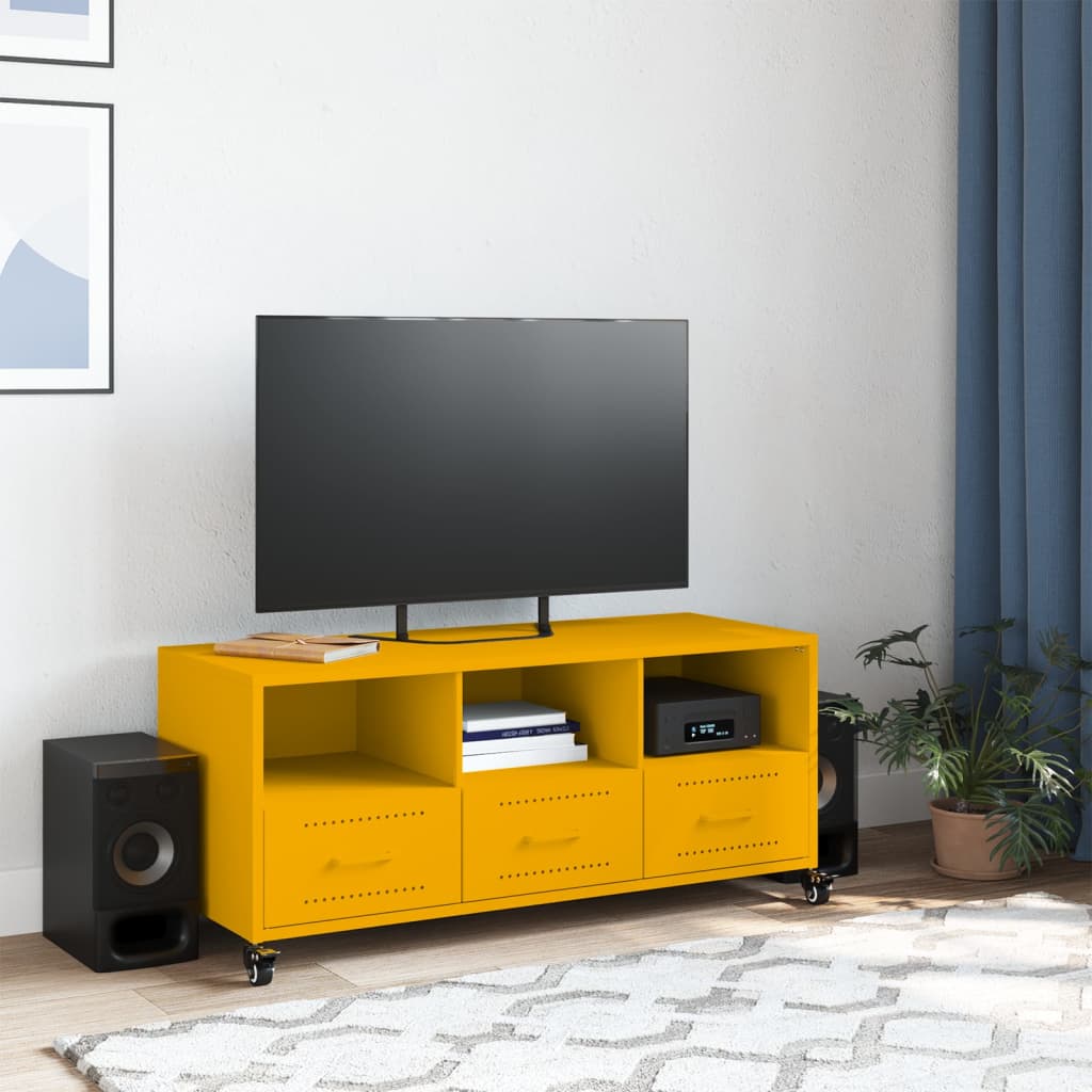 TV Cabinet Mustard Yellow 100.5x39x43.5 cm Steel