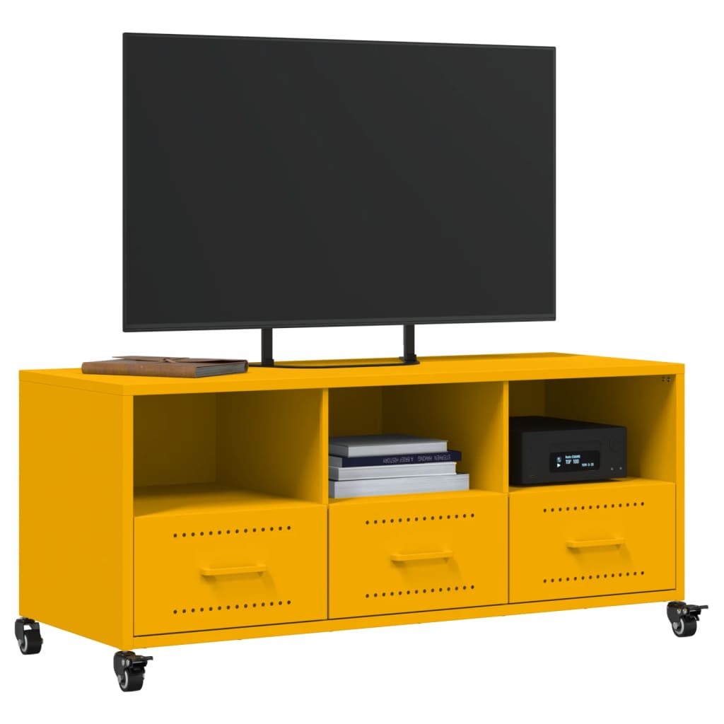 TV Cabinet Mustard Yellow 100.5x39x43.5 cm Steel
