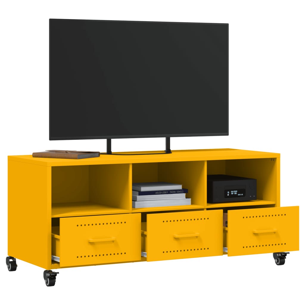 TV Cabinet Mustard Yellow 100.5x39x43.5 cm Steel
