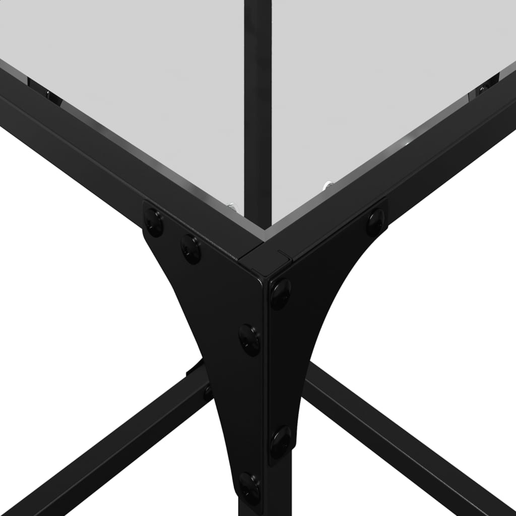 Coffee Table with Transparent Glass Top 30x30x40 cm Steel