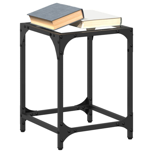 Coffee Table with Transparent Glass Top 30x30x40 cm Steel