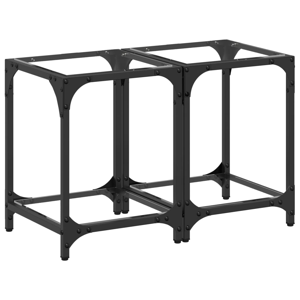 Coffee Tables with Transparent Glass Top 2 pcs 30x30x40 cm Steel