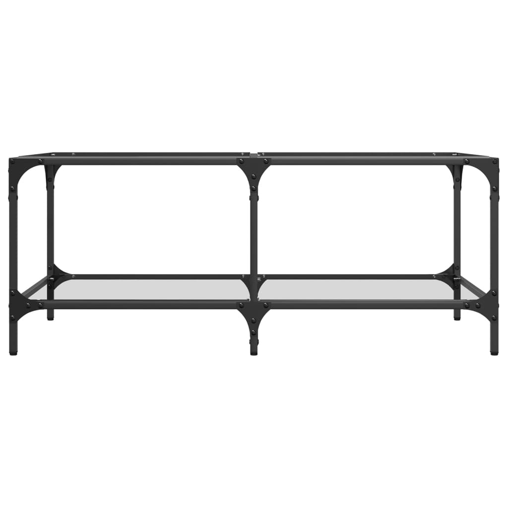 Coffee Table with Transparent Glass Top 98.5x50x40 cm Steel