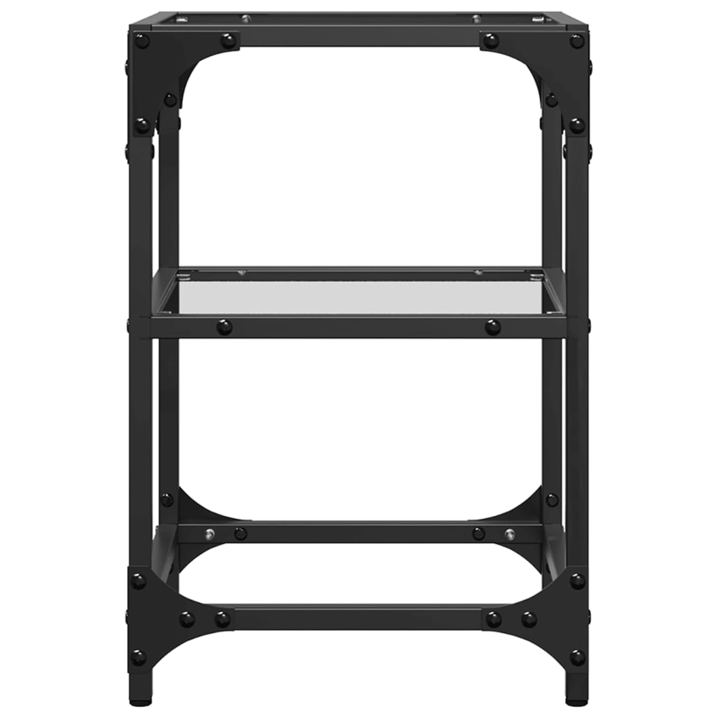 Coffee Tables with Transparent Glass Top 2 pcs 30x30x45 cm Steel