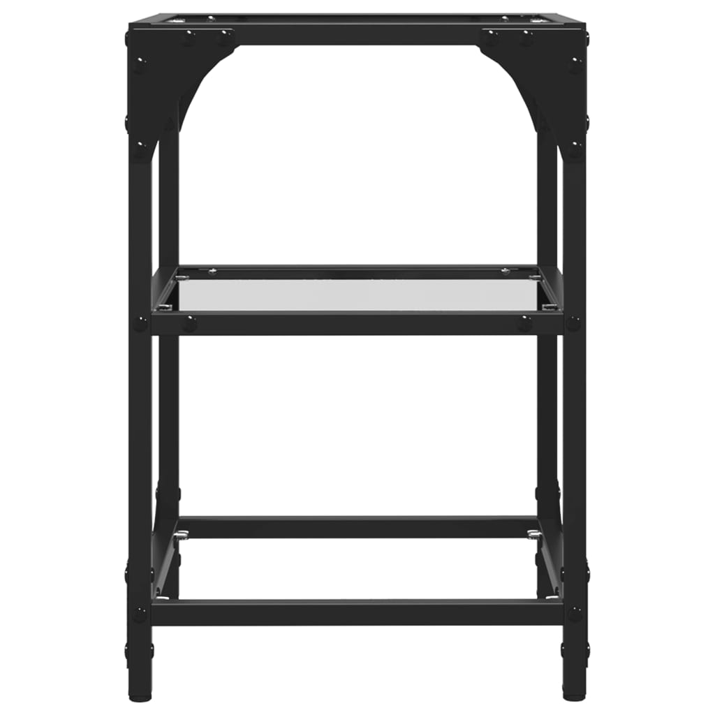 Coffee Tables with Transparent Glass Top 2 pcs 30x30x45 cm Steel