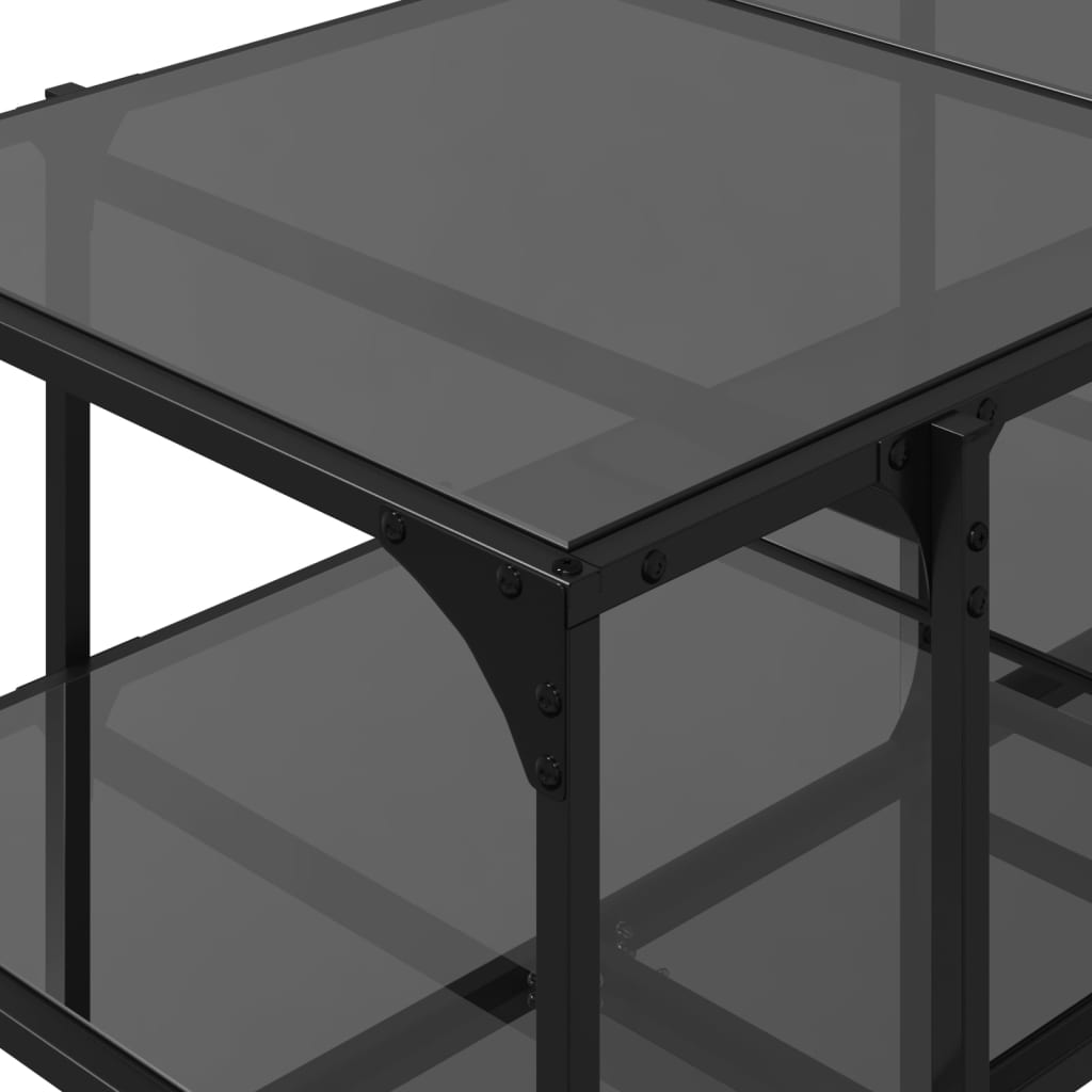 Coffee Table with Black Glass Top 98.5x50x45 cm Steel