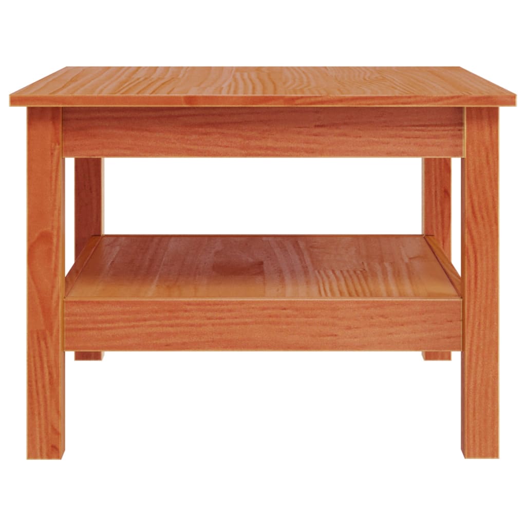 Coffee Table Wax Brown 55x55x40 cm Solid Wood Pine