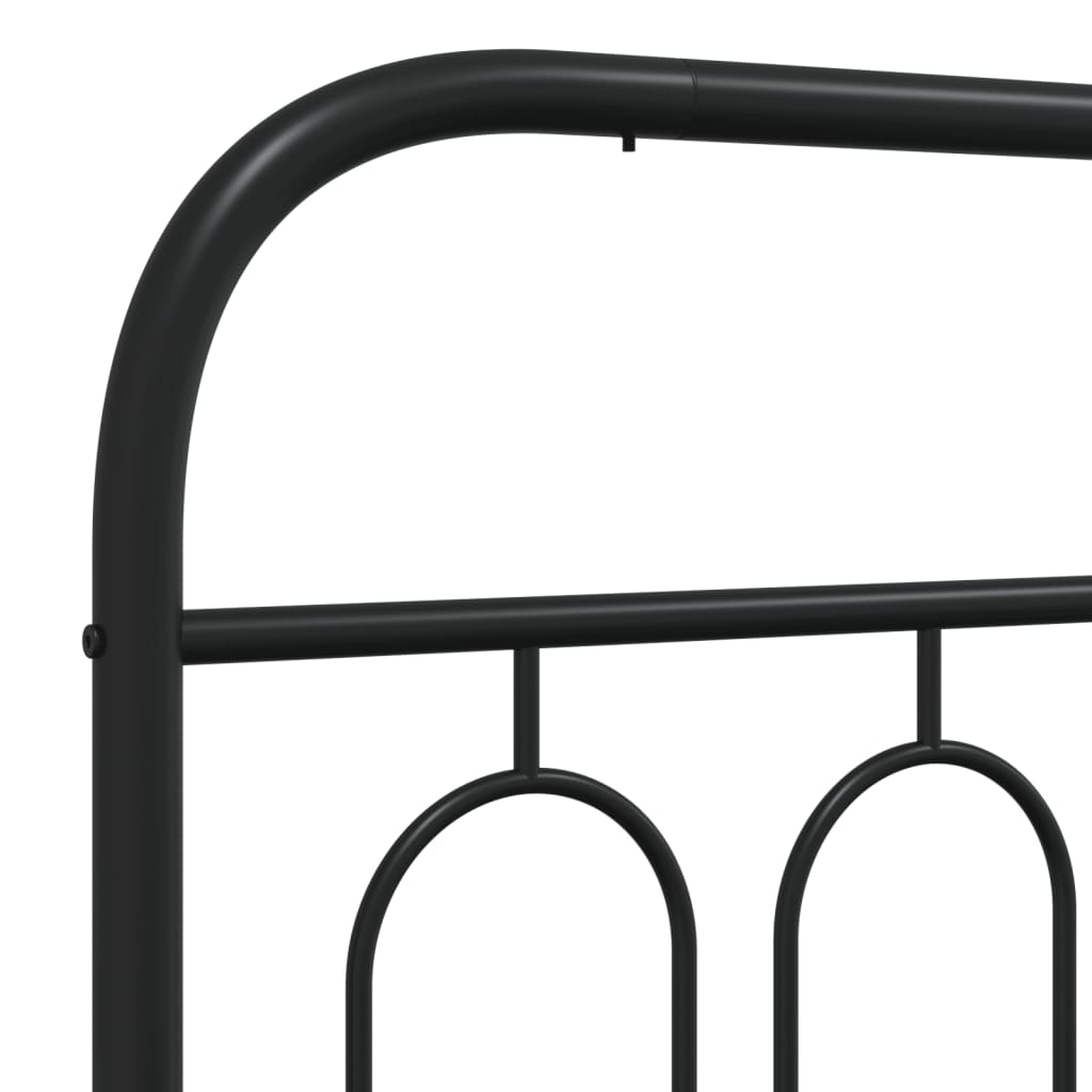 Metal Bed Frame without Mattress with Footboard Black 183x213cm